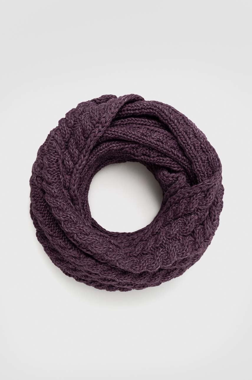Cross jeans fular impletit femei, culoarea violet, neted