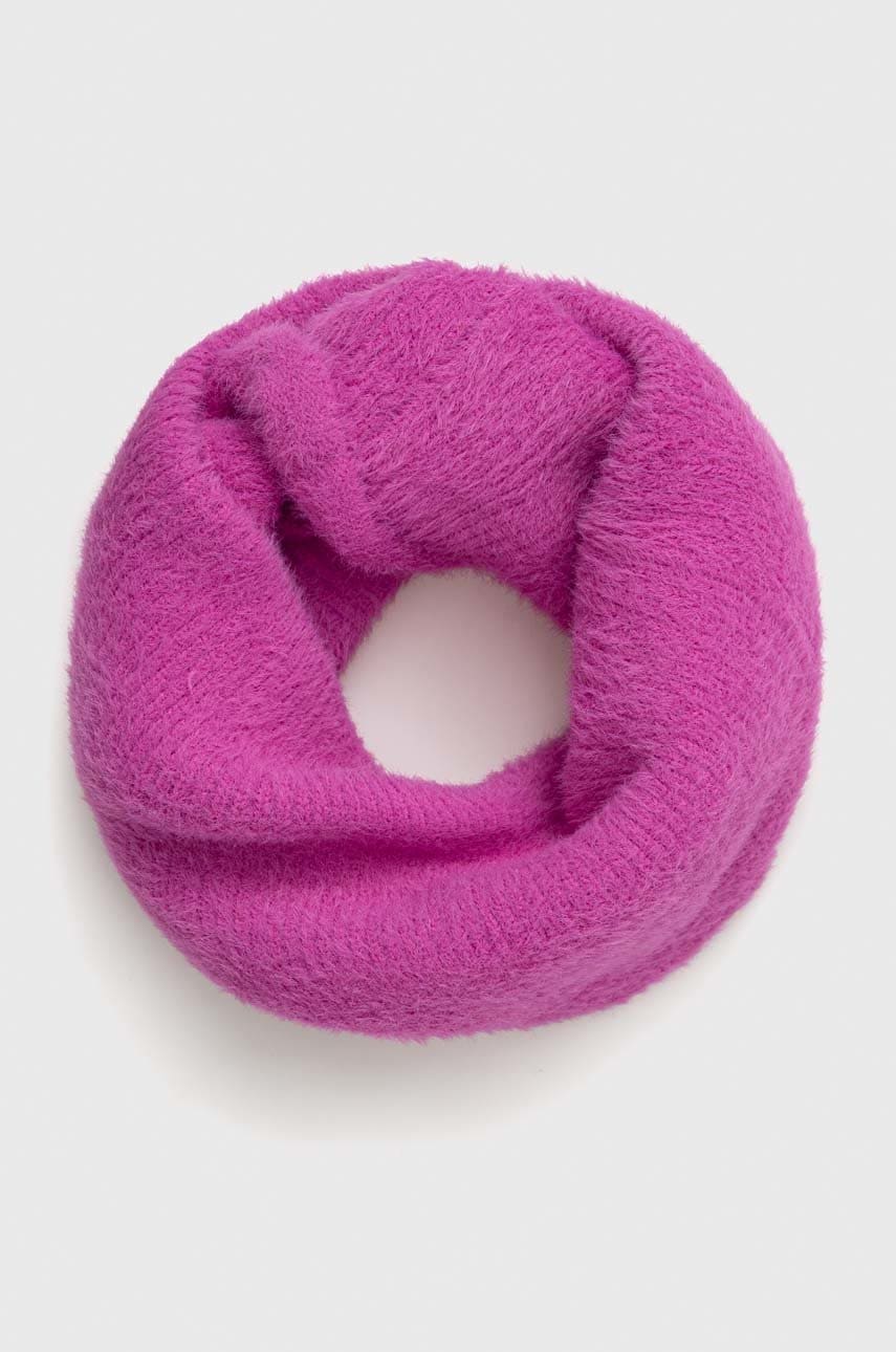 Broel fular circular copii culoarea roz, neted