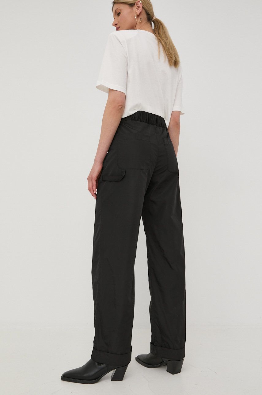 Birgitte Herskind pantaloni femei, culoarea negru, lat, high waist answear.ro imagine noua