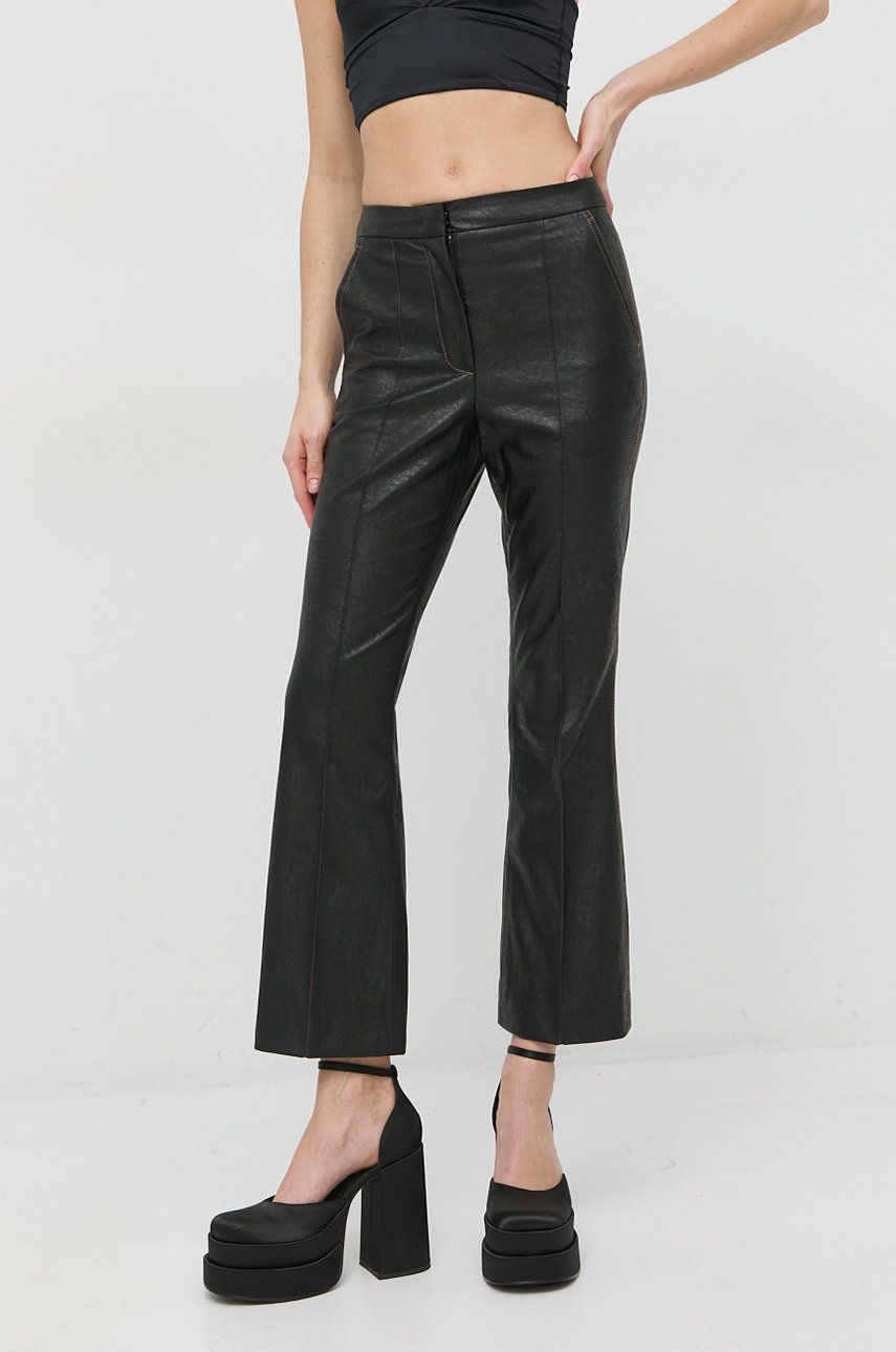 Kalhoty Beatrice B dámské, černá barva, zvony, high waist - černá -  Hlavní materiál: 95 % Visk