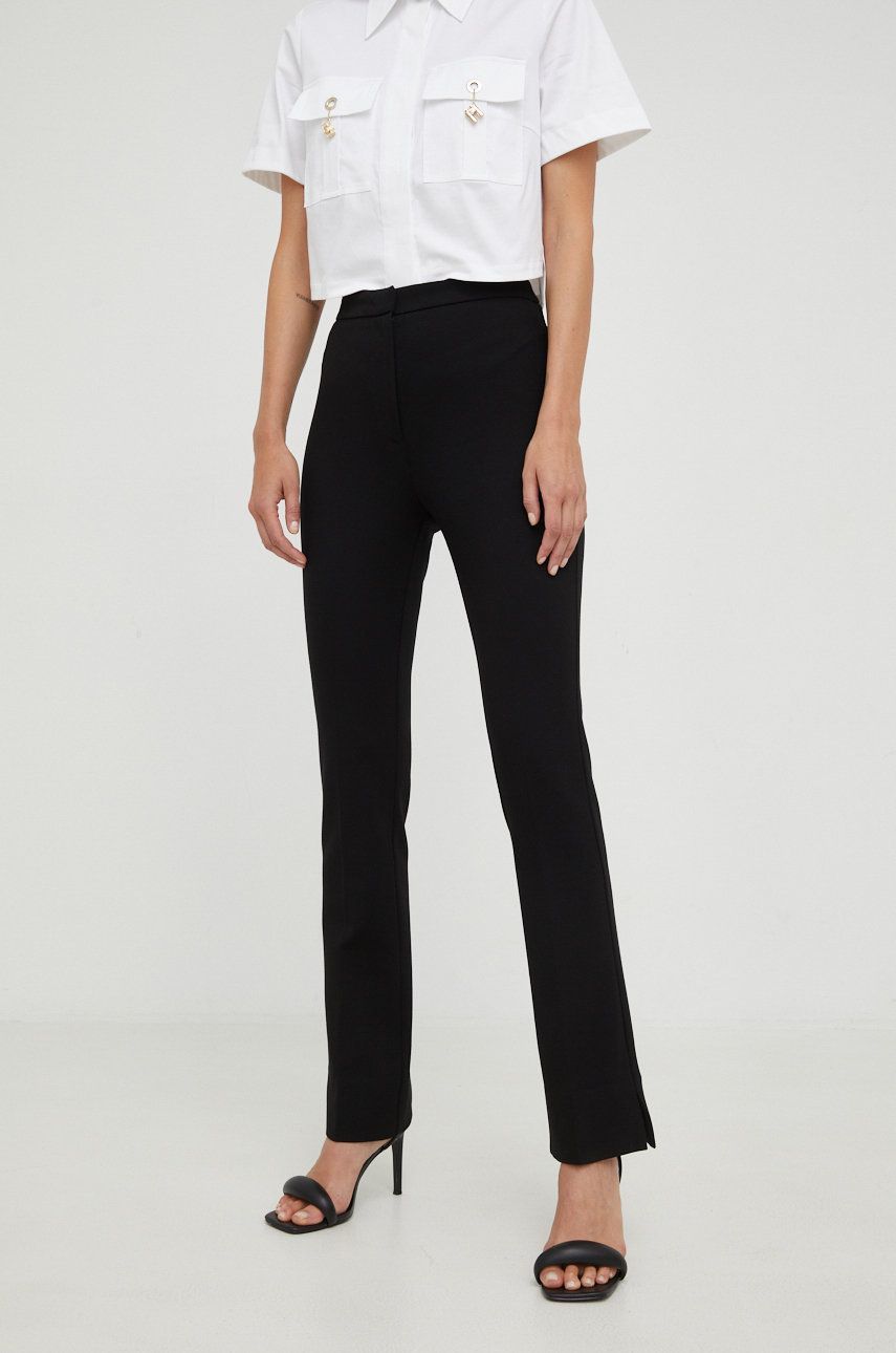 Beatrice B pantaloni femei, culoarea negru, evazati, medium waist answear.ro imagine noua
