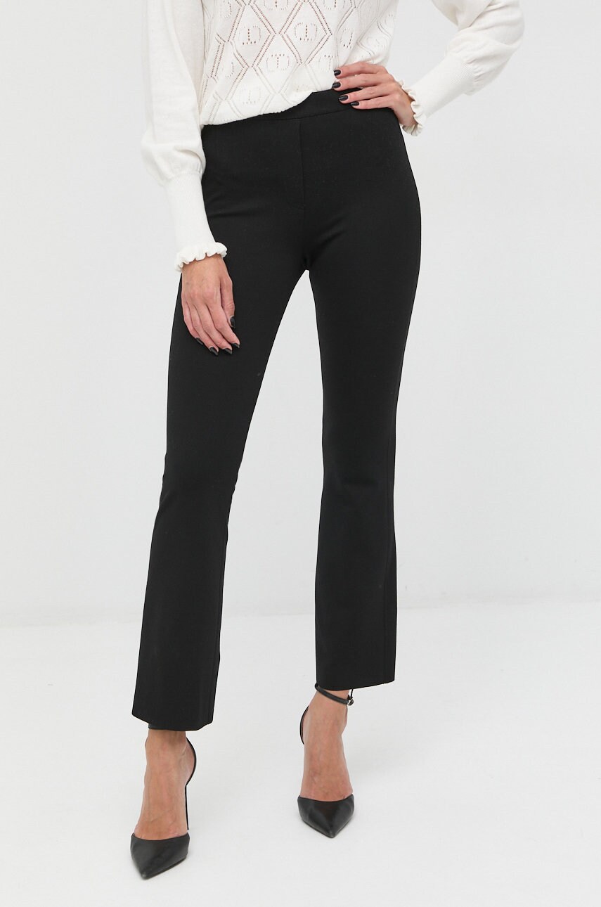 Liviana conti pantaloni femei, culoarea negru, mulata, high waist