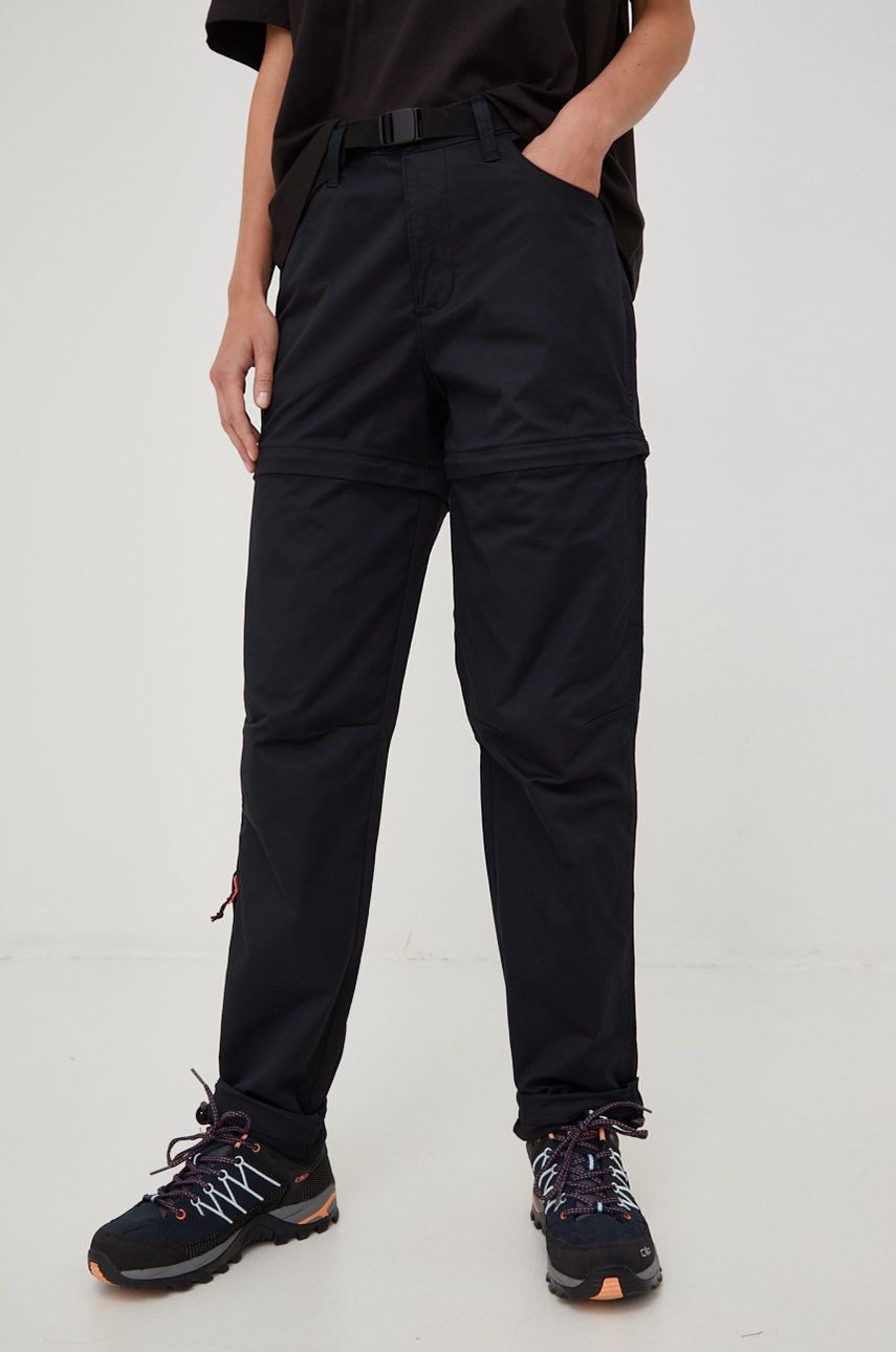 Wrangler spodnie ATG damskie kolor czarny proste high waist