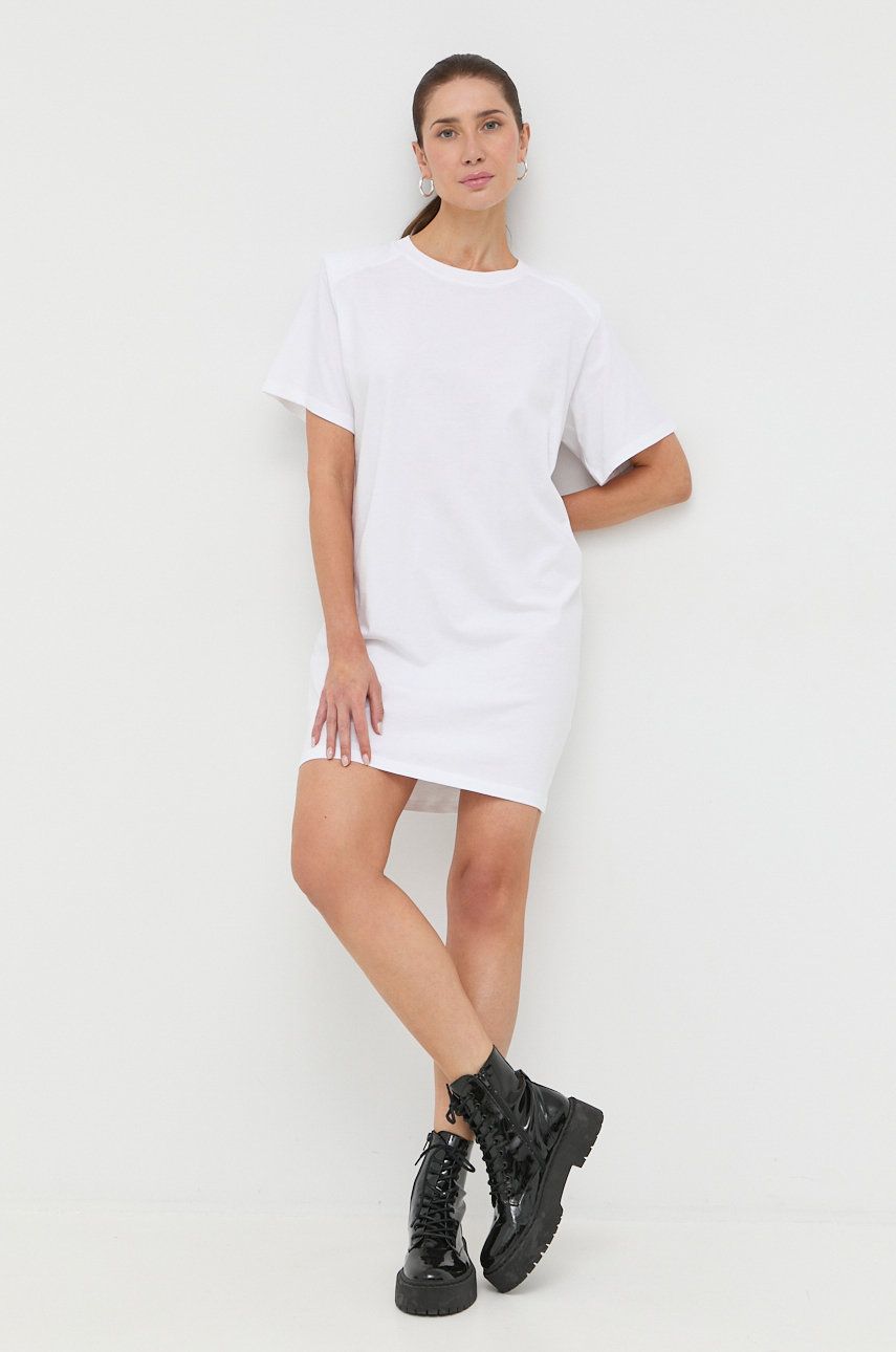 Bavlněné šaty Notes du Nord bílá barva, mini - bílá -  100% Bavlna