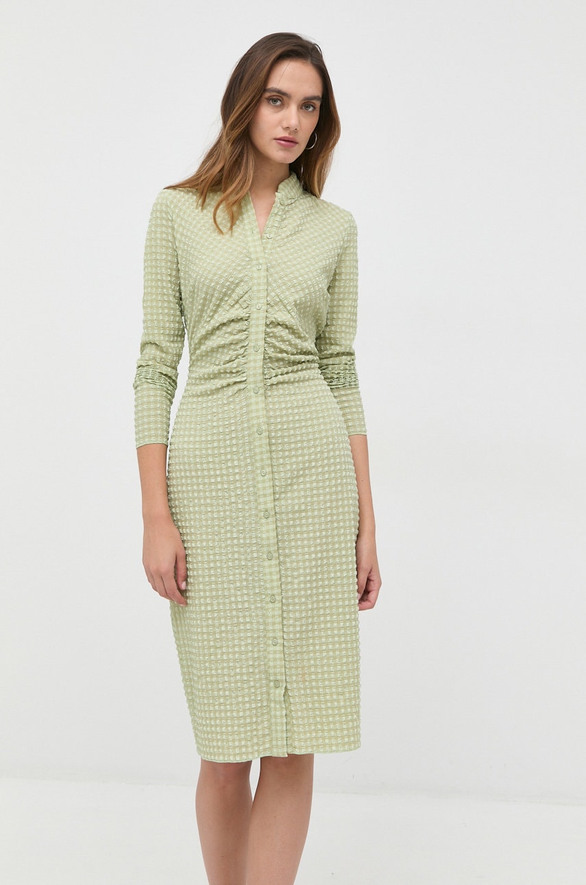 Notes du Nord rochie culoarea verde, midi, drept