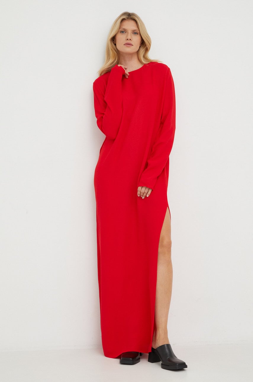 Birgitte herskind rochie culoarea rosu, maxi, drept