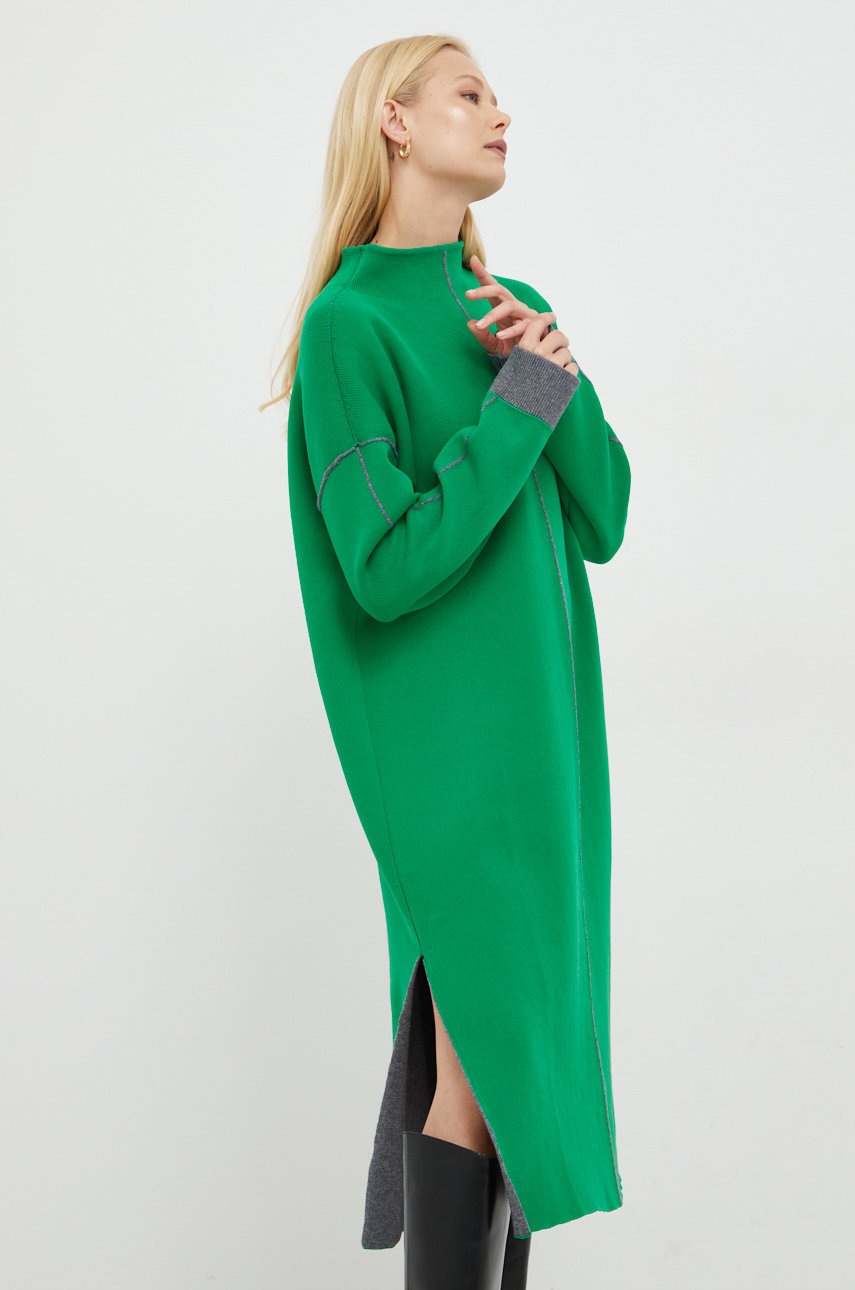 

Платье из смесового кашемира Liviana Conti цвет серый mini oversize