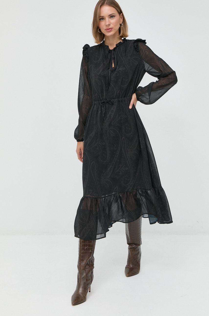 Silvian heach rochie culoarea negru, midi, evazati