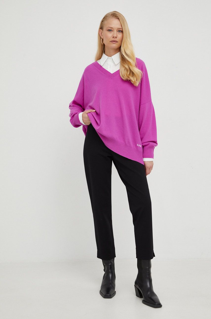 Liviana Conti pulover de casmir femei, culoarea violet, light answear.ro imagine promotii 2022