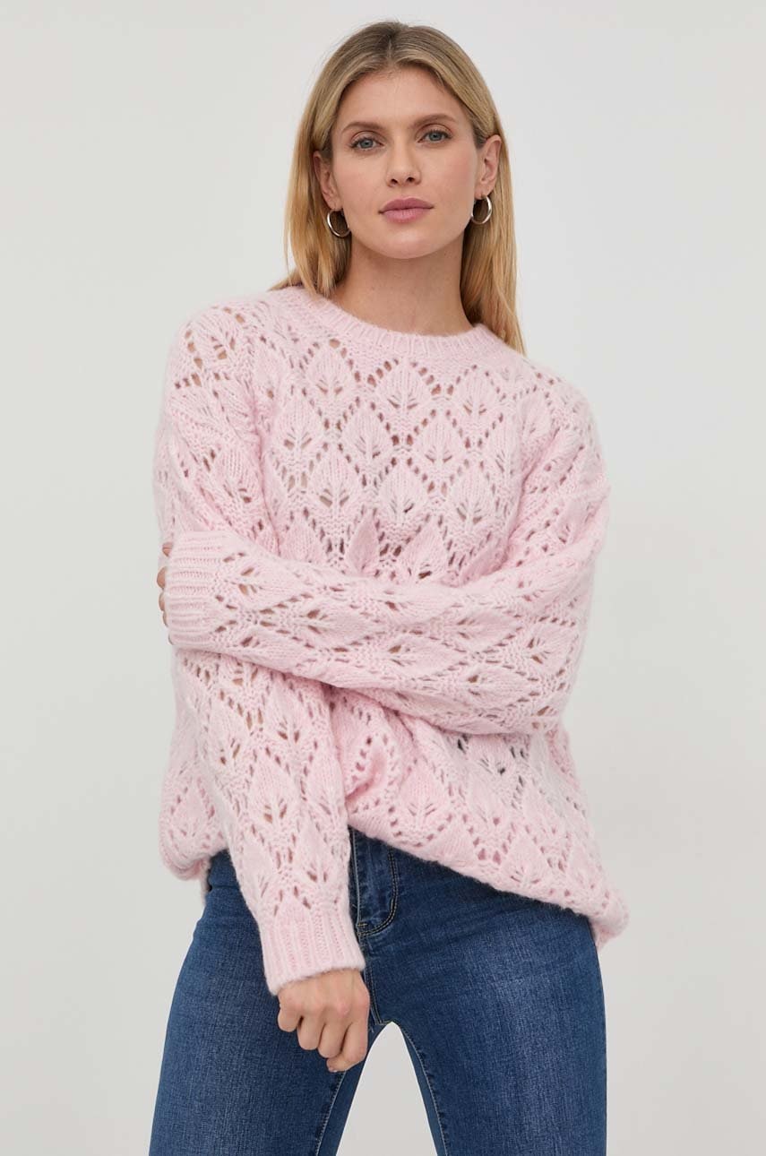 Beatrice b pulover de lana femei, culoarea roz,