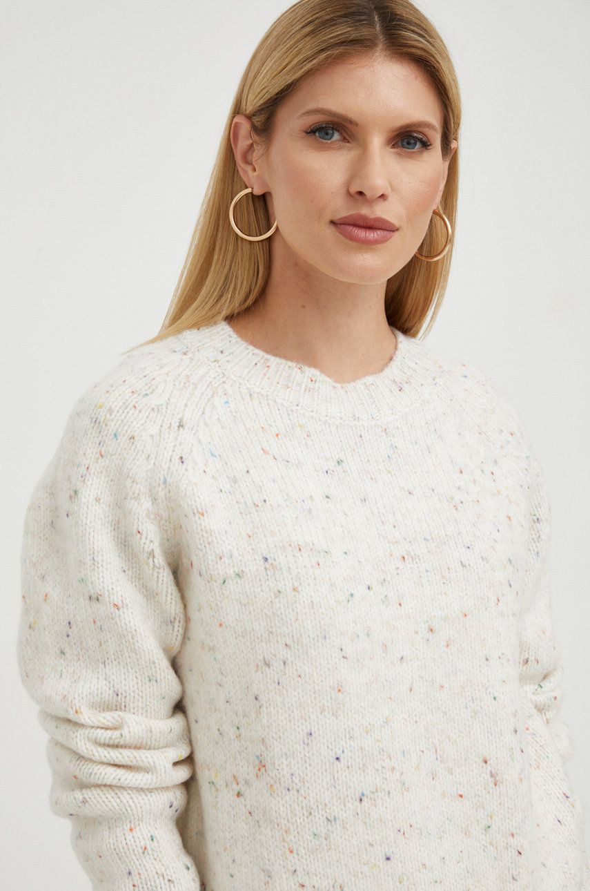Silvian Heach sweter z domieszką wełny damski kolor beżowy ciepły