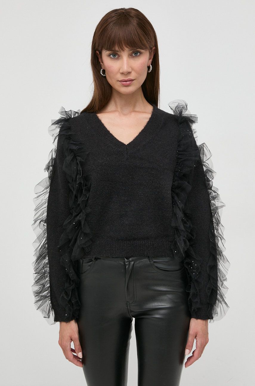 Silvian Heach pulover din amestec de lana femei, culoarea negru,