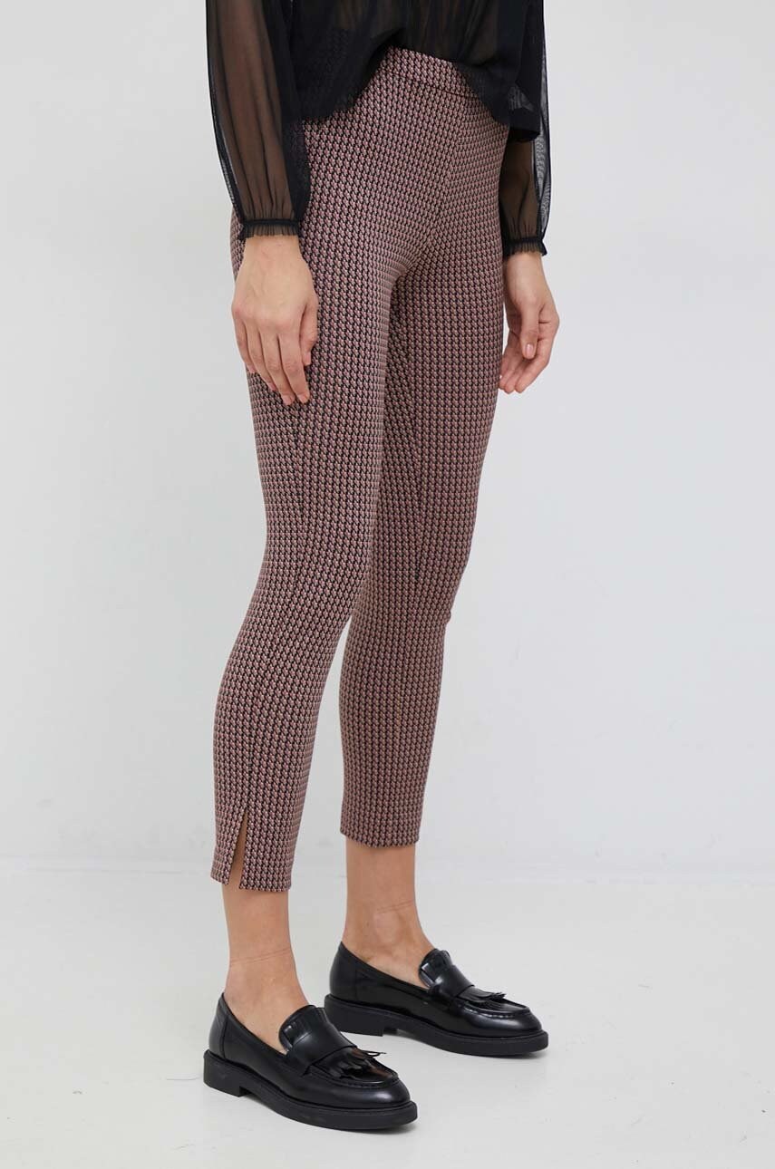 Xt studio pantaloni femei, culoarea roz, mulata, medium waist
