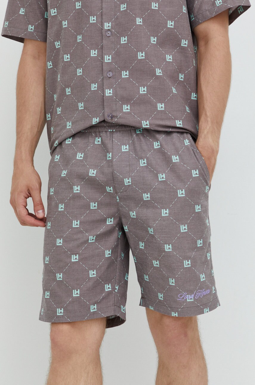 Local heroes pantaloni scurti barbati, culoarea maro