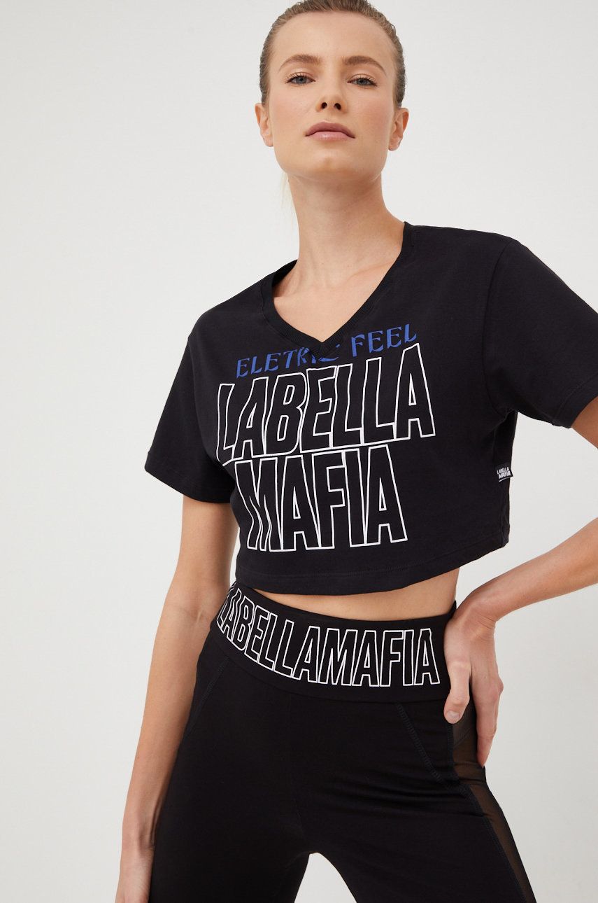 Tričko LaBellaMafia černá barva - černá -  96% Bavlna