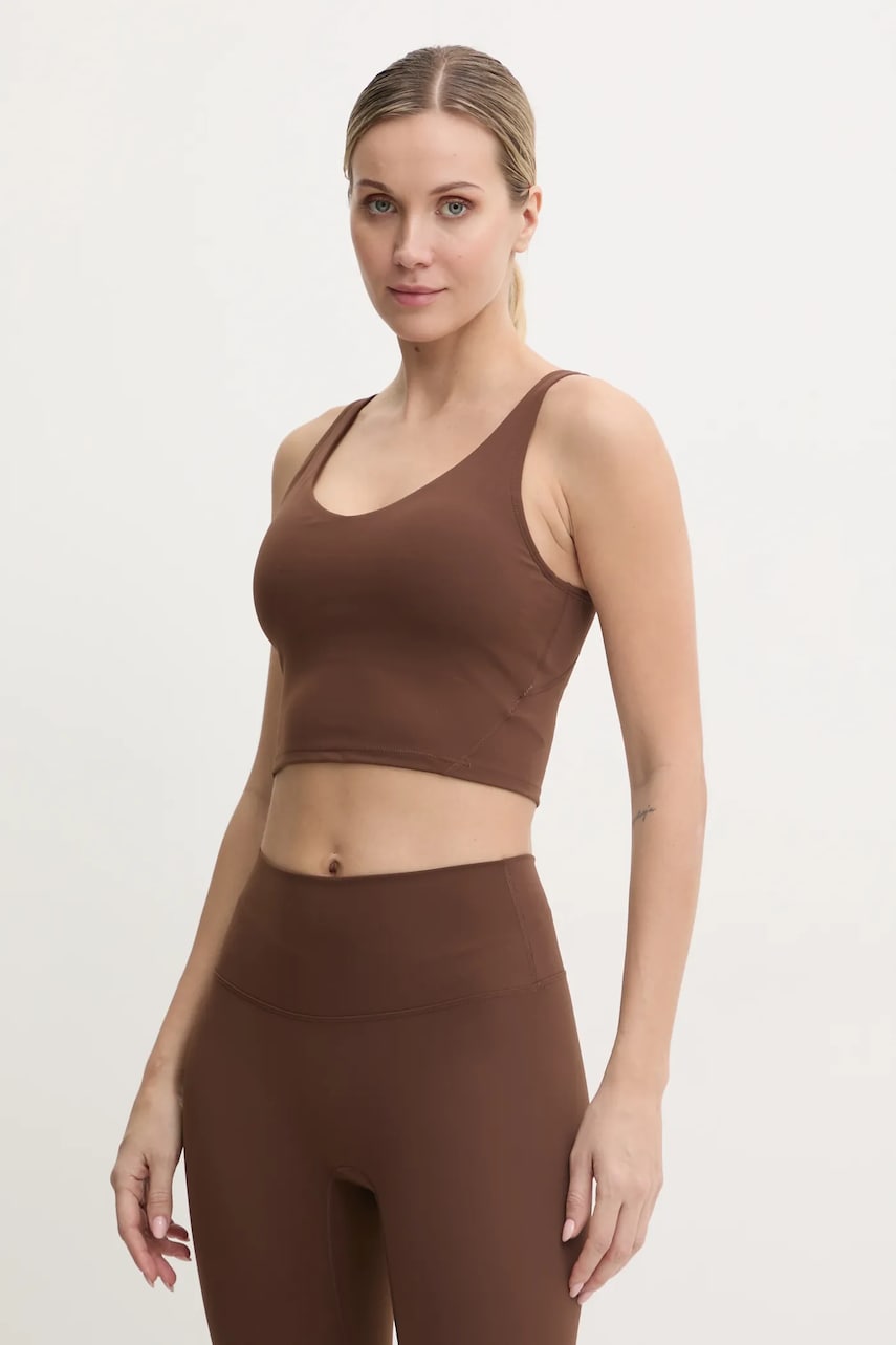 Joy in me top de yoga Grace culoarea maro, Grace