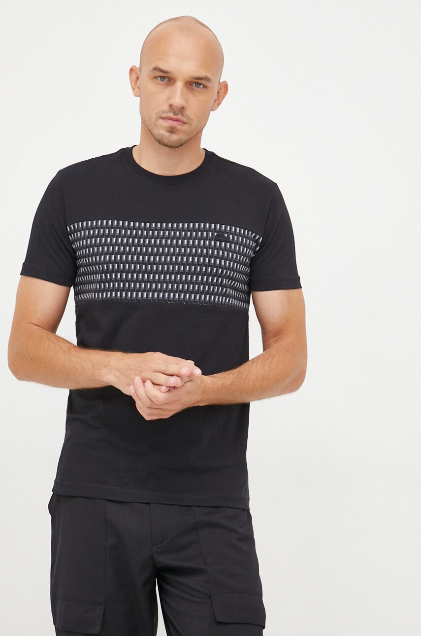 Lacoste tricou din bumbac culoarea negru, modelator