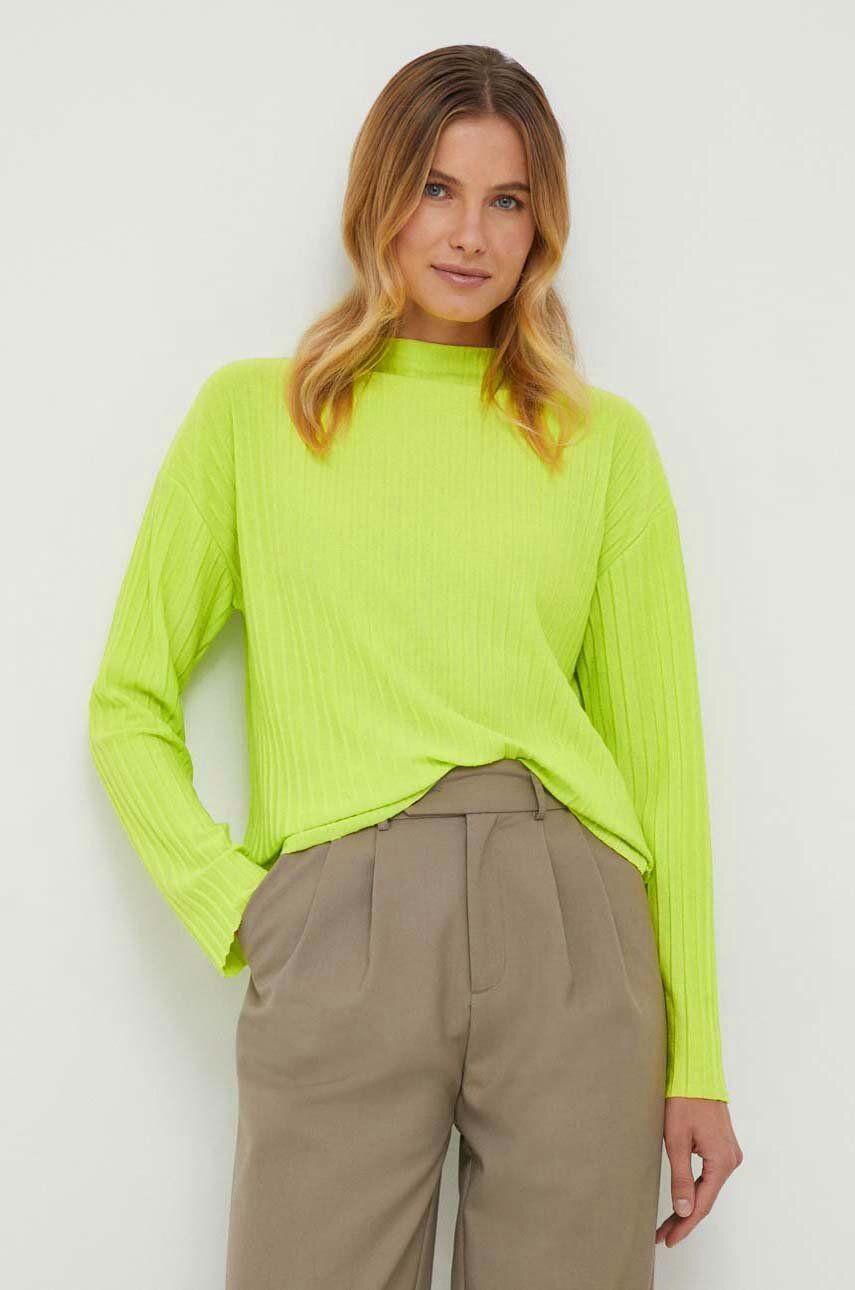 Rich & Royal longsleeve femei, culoarea verde, cu turtleneck