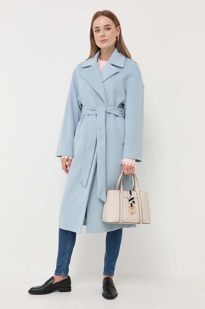 Kabát Silvian Heach dámský, přechodný, oversize - modrá -  Hlavní materiál: 91 % Polyester