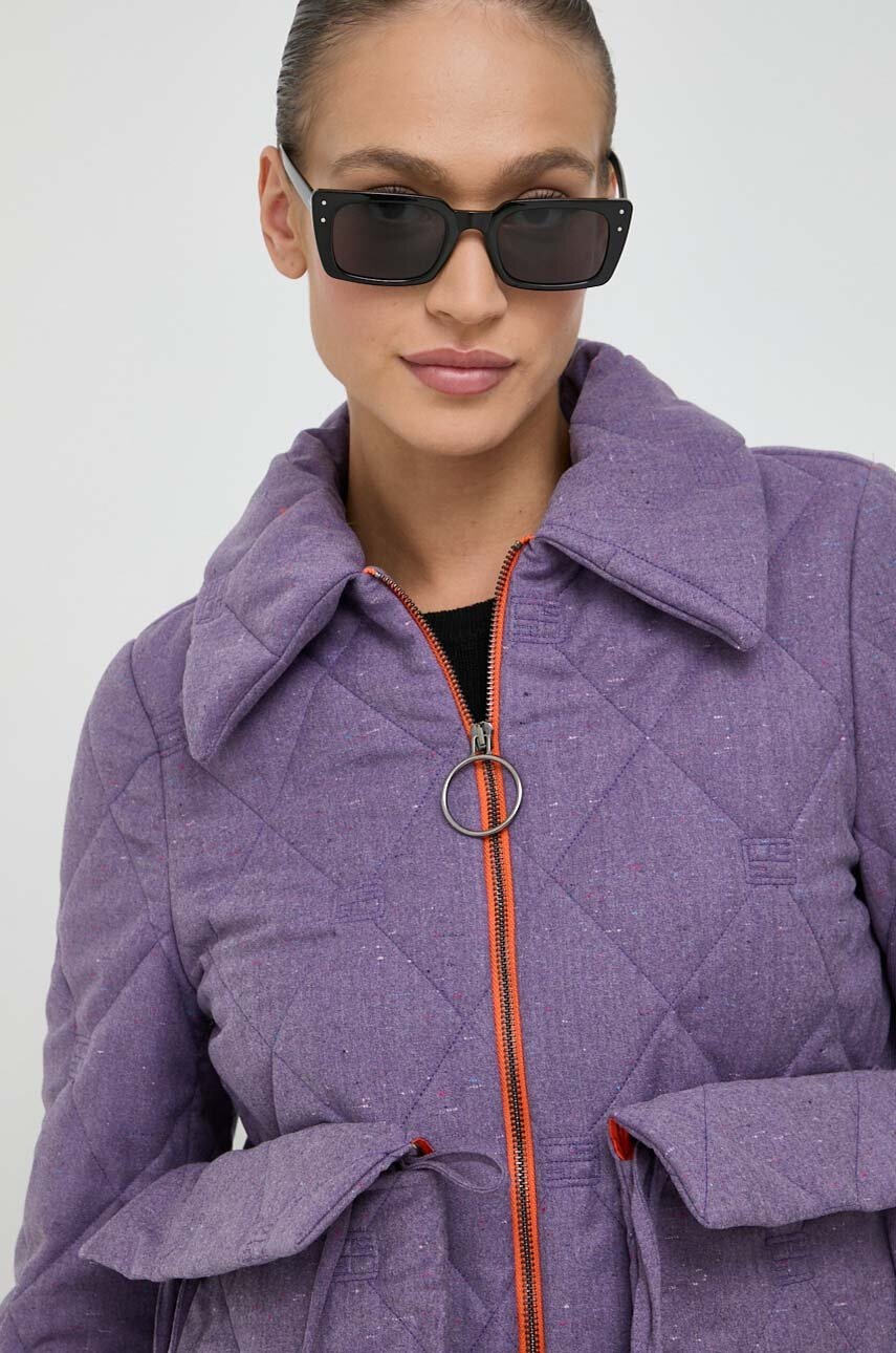 Μάλλινο μπουφάν Beatrice B χρώμα: μοβ φωτογραφία