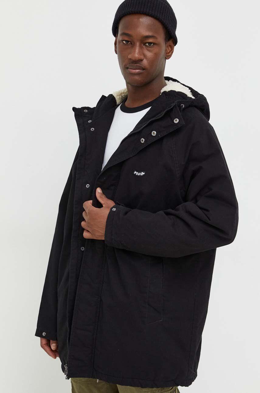 Bavlněná bunda Volcom černá barva - černá - Hlavní materiál: 100 % Bavlna Podšívka: 100 % Polye