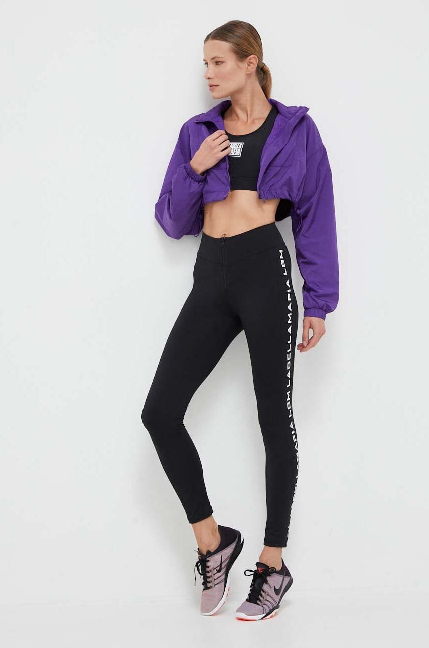 LaBellaMafia leggins de antrenament Essentials culoarea negru, cu imprimeu LaBellaMafia leggins de antrenament Essentials culoarea negru, cu imprimeu
