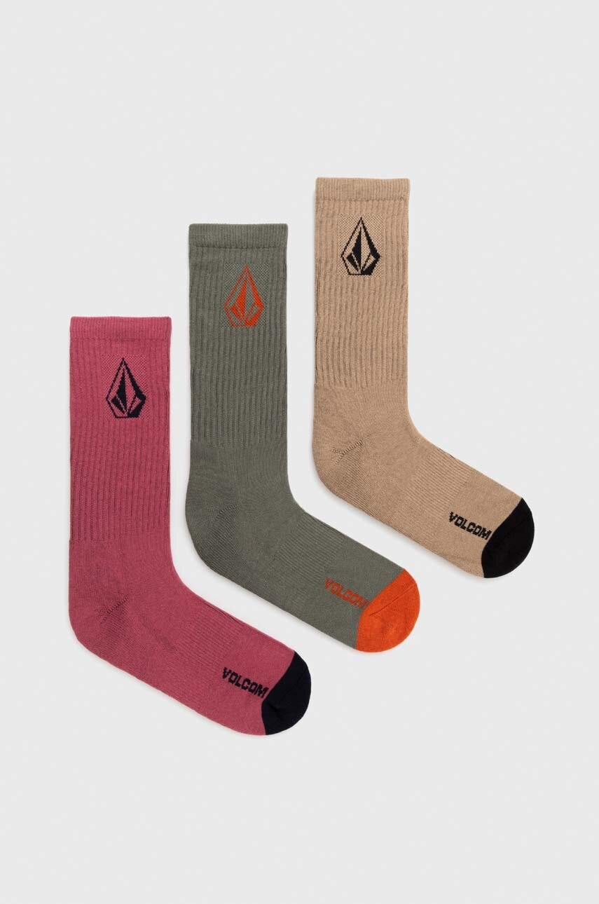 

Шкарпетки Volcom 3-pack чоловічі колір рожевий