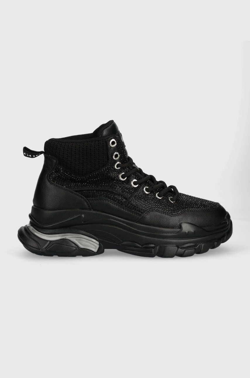 Semišové sneakers boty GOE černá barva, MM2N4017.BLACK - černá - Svršek: Přírodní kůže
