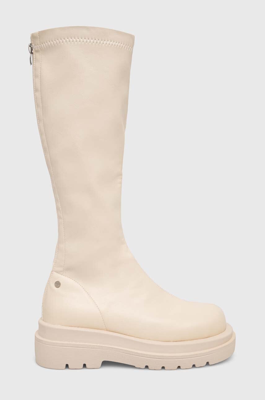 Kozačky GOE dámské, béžová barva, na platformě, MM2N4067.BEIGE