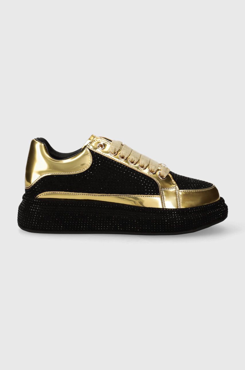 Sneakers boty GOE černá barva, MM2N4096.208BLACK/GOLD - černá - Svršek: Umělá hmota