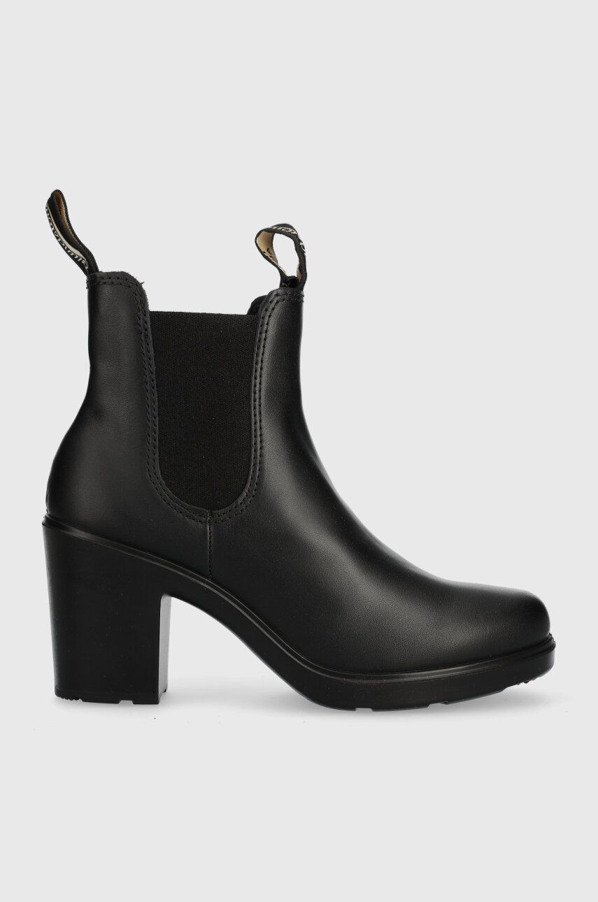 Levně Kožené kotníkové boty Blundstone dámské, černá barva, na podpatku, 2365.Black