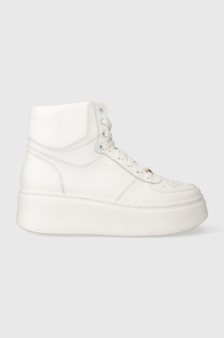 Levně Kožené sneakers boty Charles Footwear Zana bílá barva, Zana.Sneaker.High.White