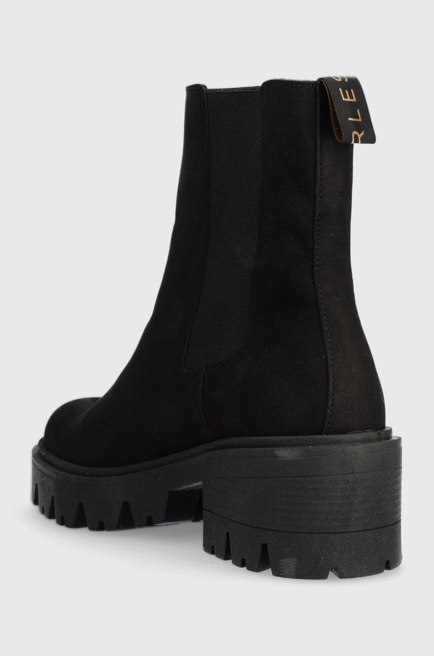 Charles Footwear Cizme Din Piele Intoarsa Diana Femei, Culoarea Negru, Cu Platforma, Diana.Boots.Black