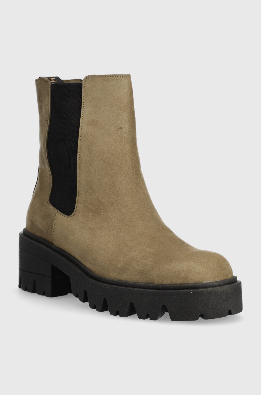 Σουέτ μπότες Charles Footwear Diana γυναικείες, χρώμα: πράσινο, Diana.Boots.Military.G φωτογραφία