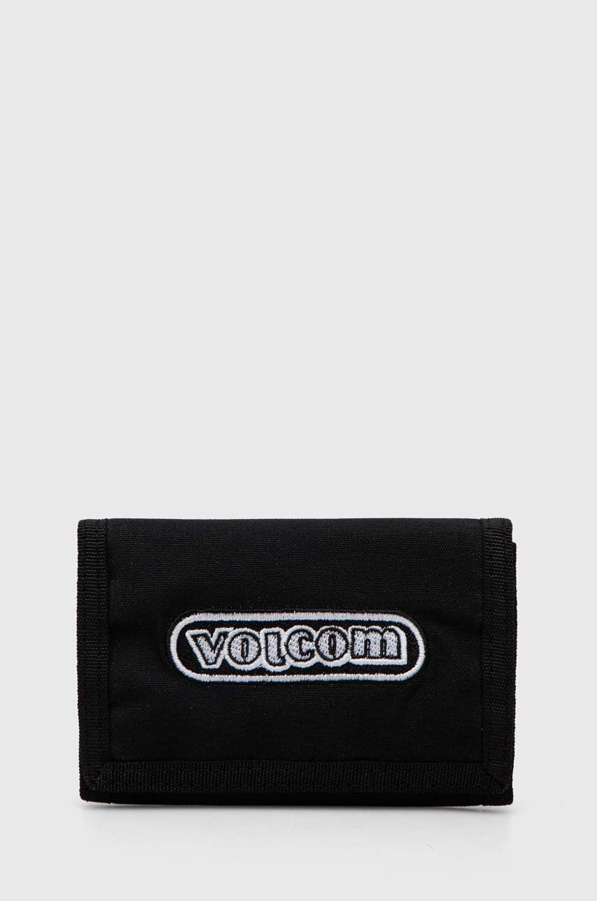 Bavlněná peněženka Volcom černá barva - černá - 100 % Bavlna