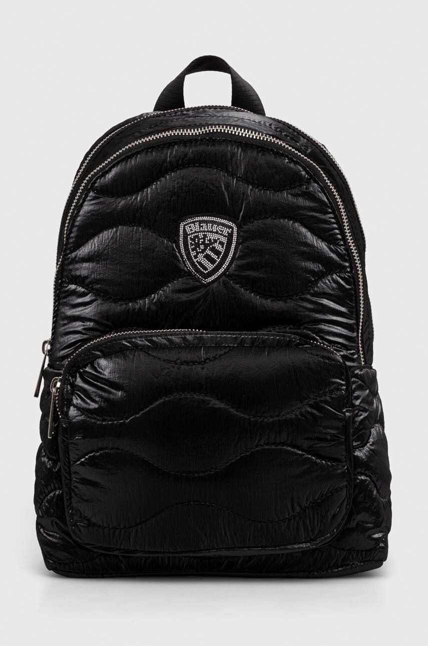 Blauer rucsac femei, culoarea negru, mic, cu imprimeu