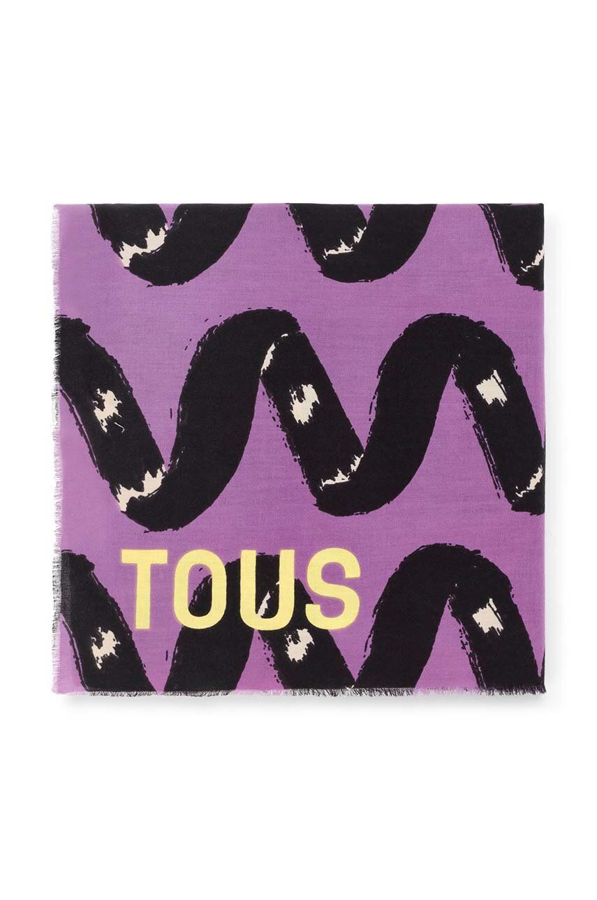 Šátek Tous fialová barva - fialová - 100 % Bavlna