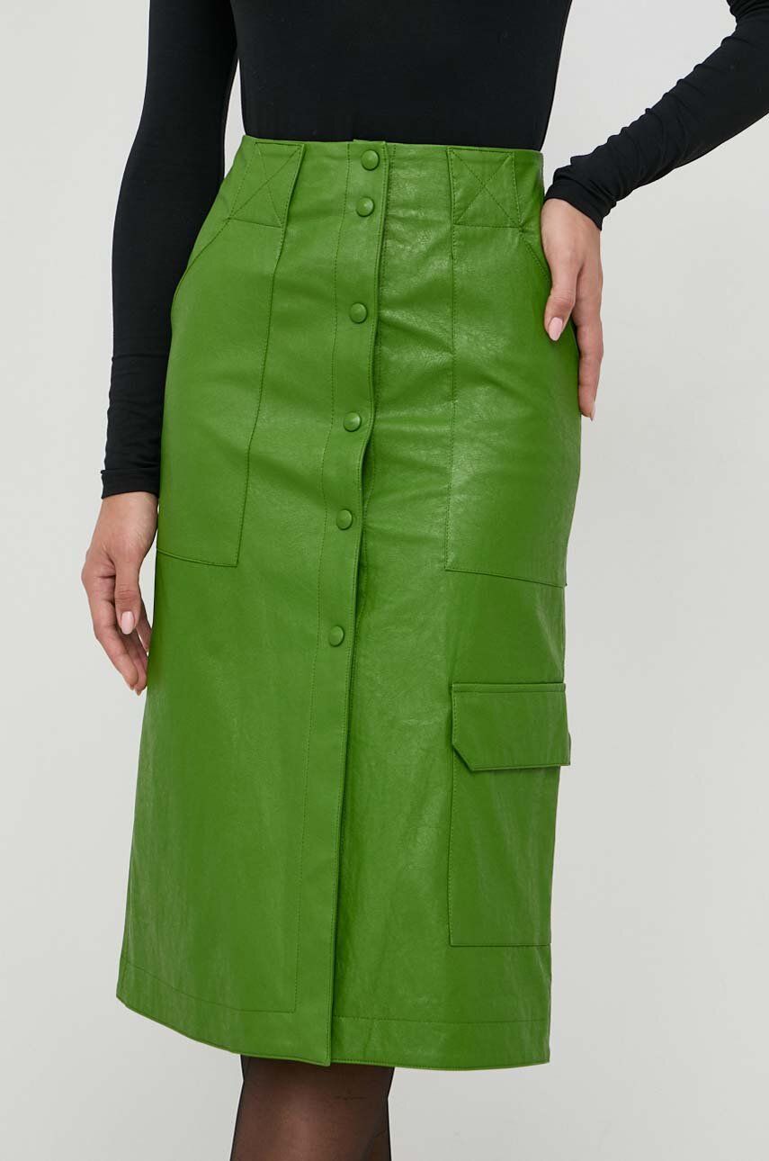 Sukně Beatrice B zelená barva, midi - zelená - Materiál č. 1: 100 % Polyuretan Materiál č. 2: 9