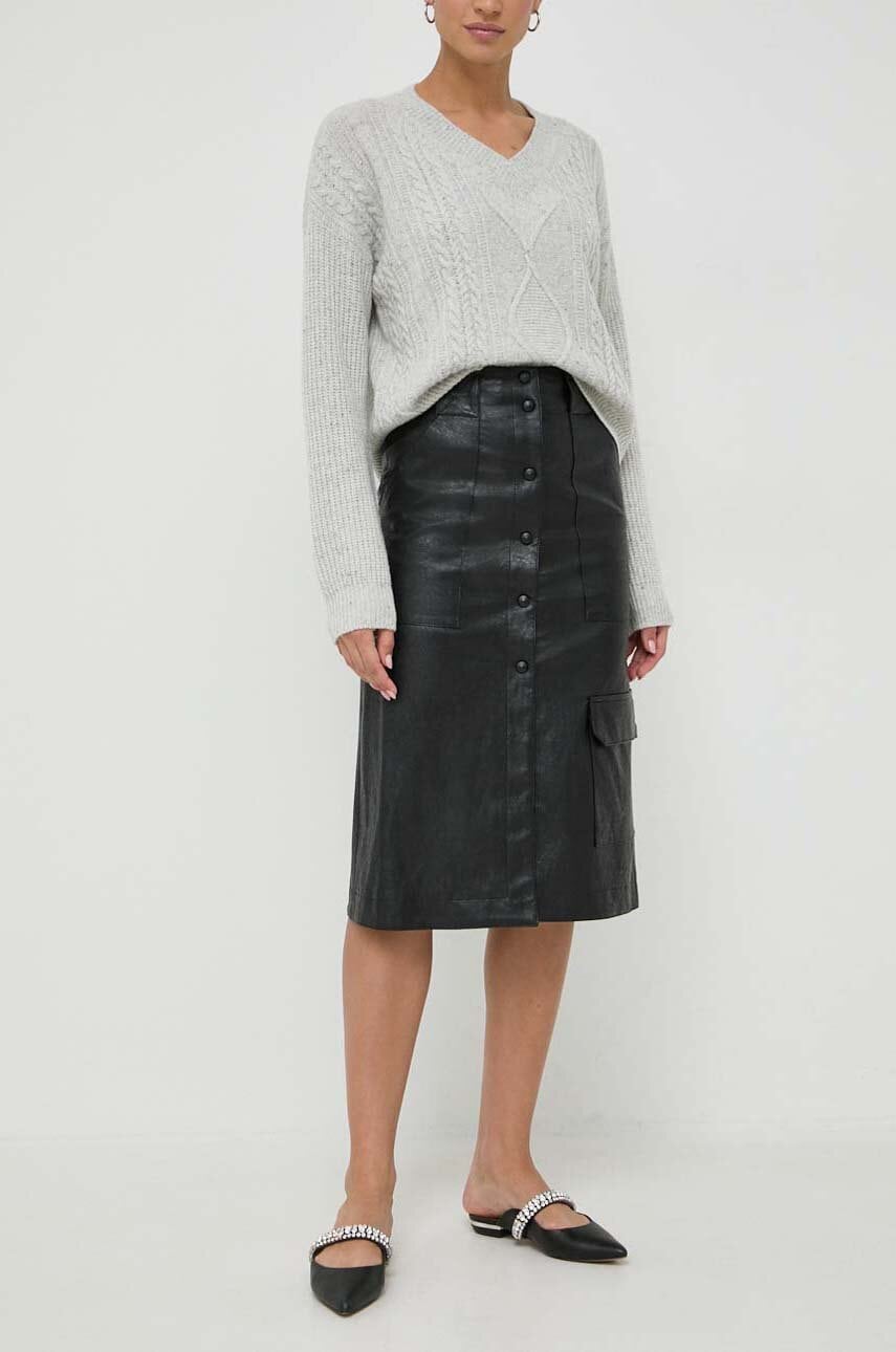 Beatrice B fusta culoarea negru, midi, drept Beatrice B fusta culoarea negru, midi, drept