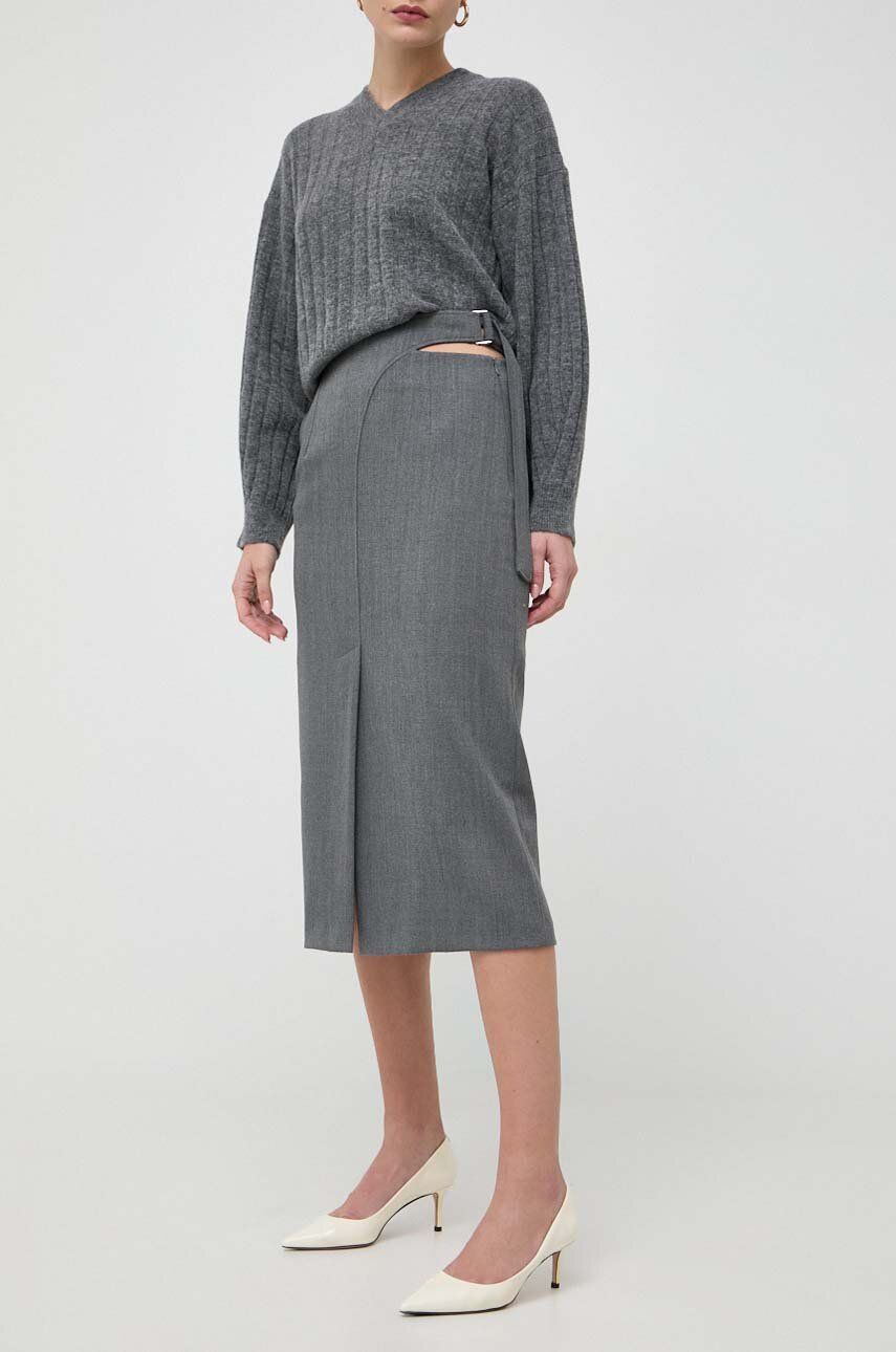 Sukně Beatrice B šedá barva, midi, pouzdrová - šedá - Hlavní materiál: 64 % Polyester