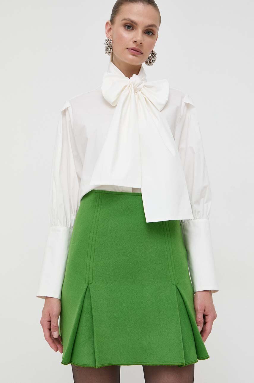 Vlněná sukně Beatrice B zelená barva, mini - zelená - Hlavní materiál: 75 % Vlna