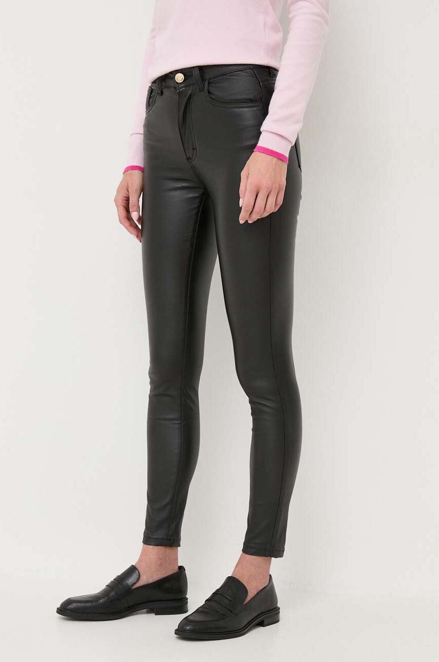 Silvian Heach pantaloni femei, culoarea negru, mulata, high waist