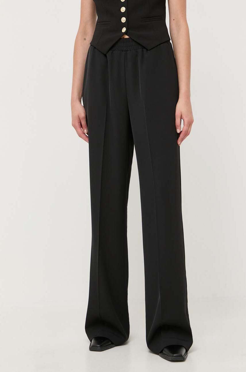 Silvian Heach pantaloni femei, culoarea negru, lat, high waist