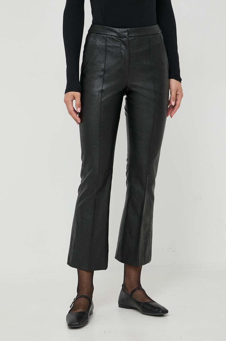 E-shop Kalhoty Beatrice B dámské, černá barva, jednoduché, high waist