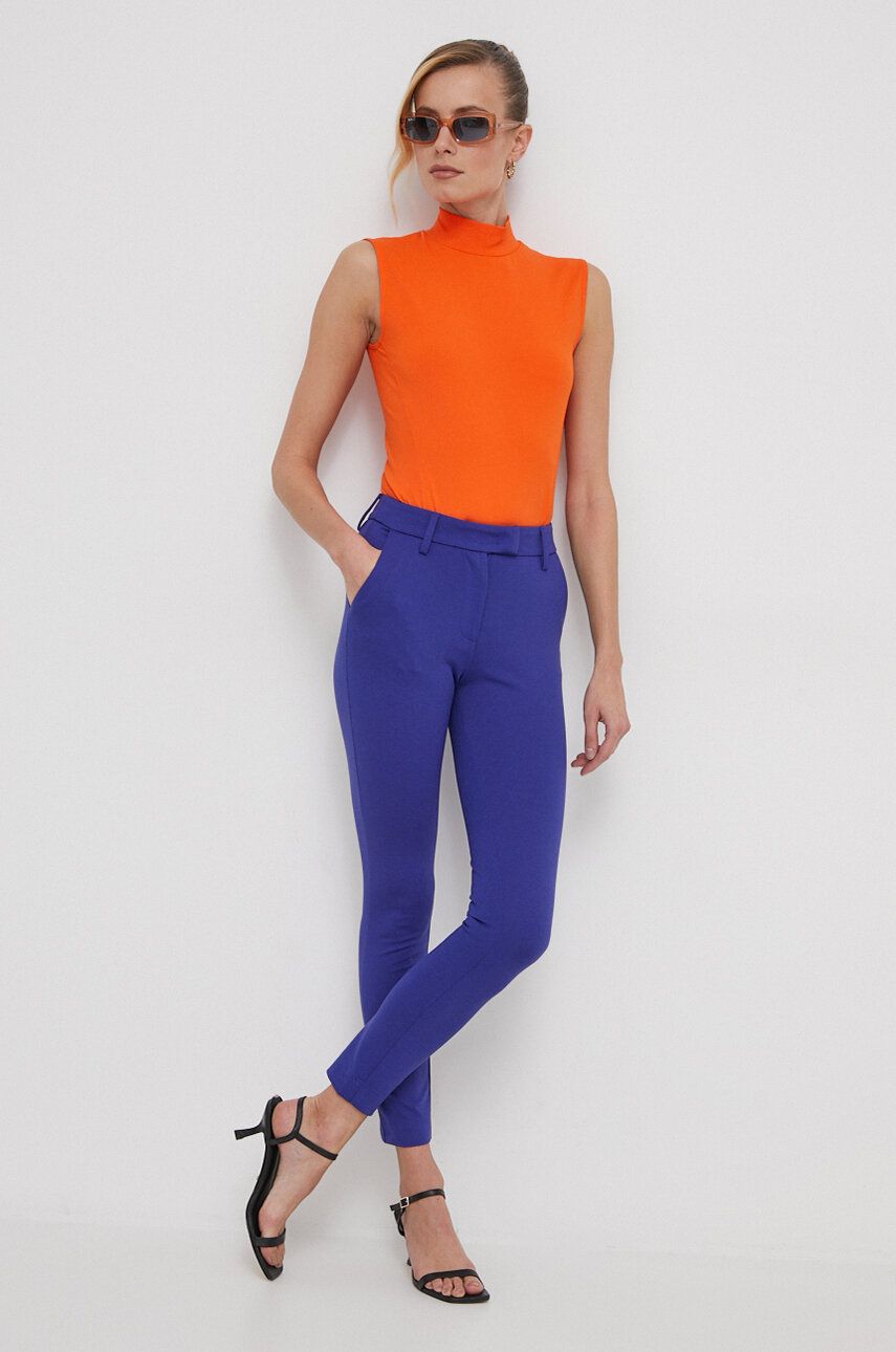 Kalhoty XT Studio dámské, přiléhavé, medium waist - modrá - Hlavní materiál: 75 % Polyester