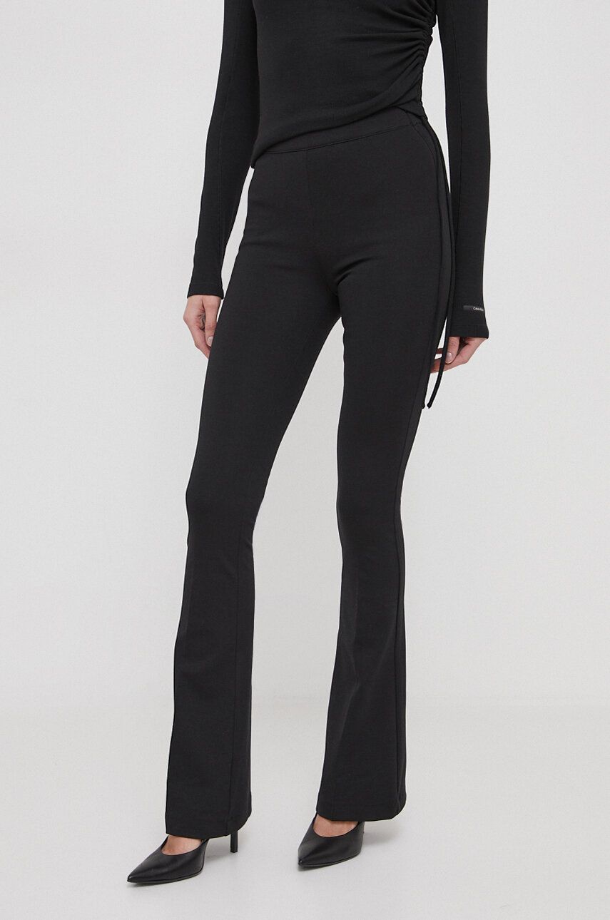 E-shop Kalhoty XT Studio dámské, černá barva, zvony, high waist