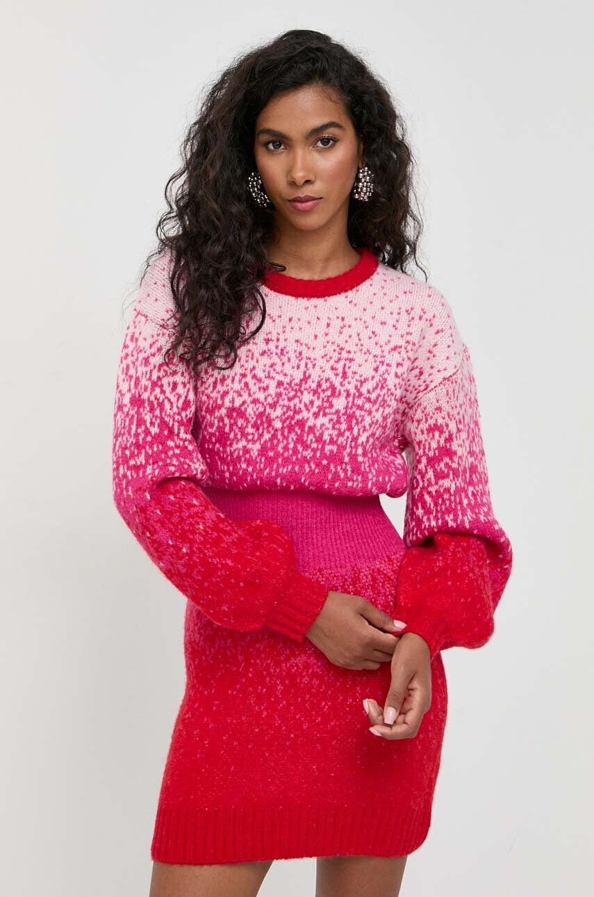 Сукня з домішкою вовни Silvian Heach колір рожевий mini oversize