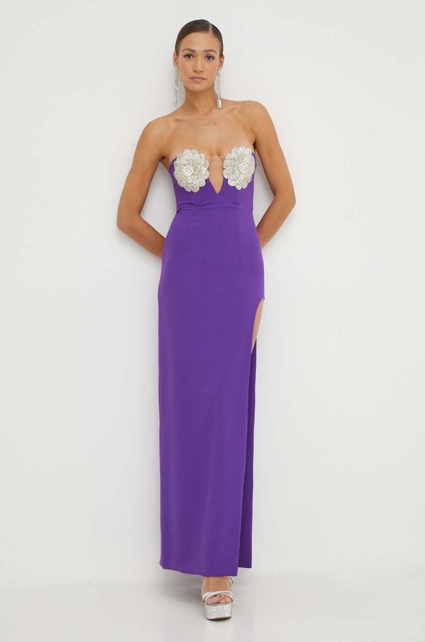 Nissa Rochie Culoarea Violet, Maxi, Mulata