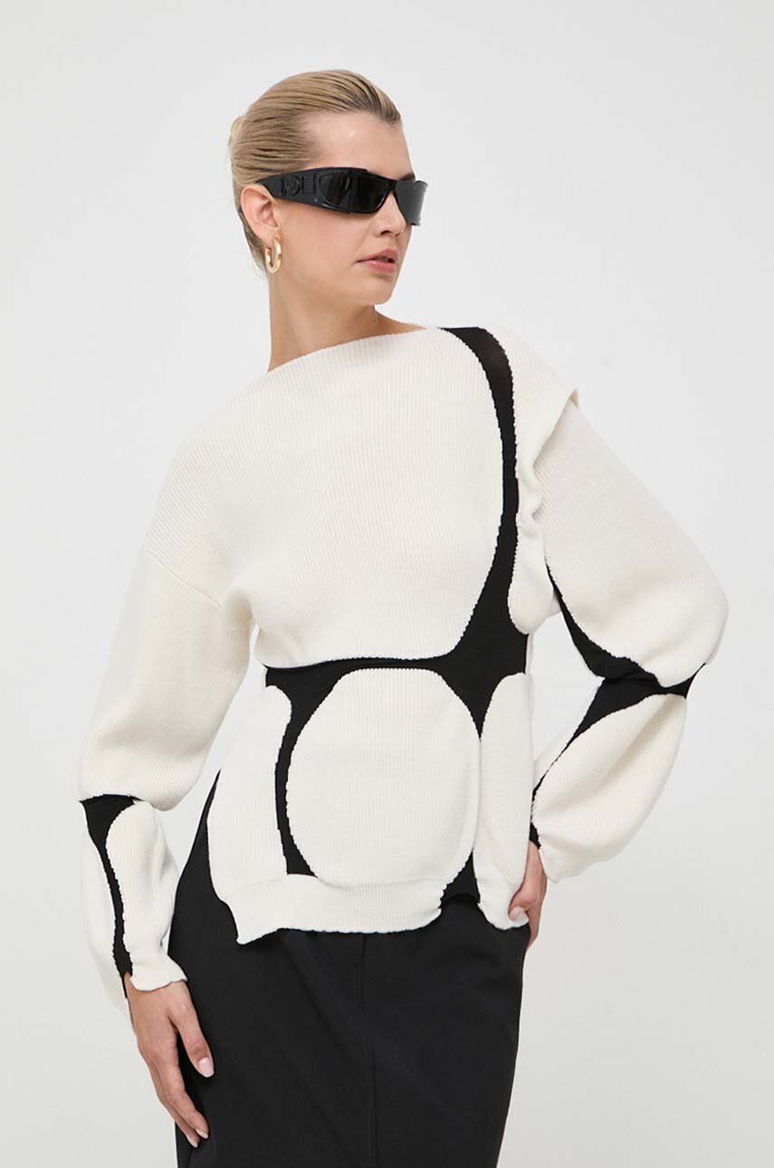 Liviana Conti pulover de lana femei, culoarea bej
