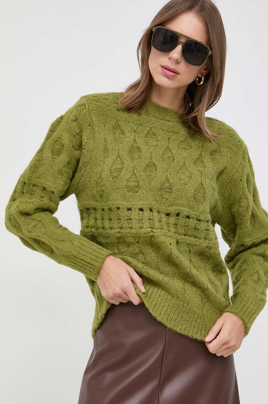 Silvian Heach pulover din amestec de lana femei, culoarea verde